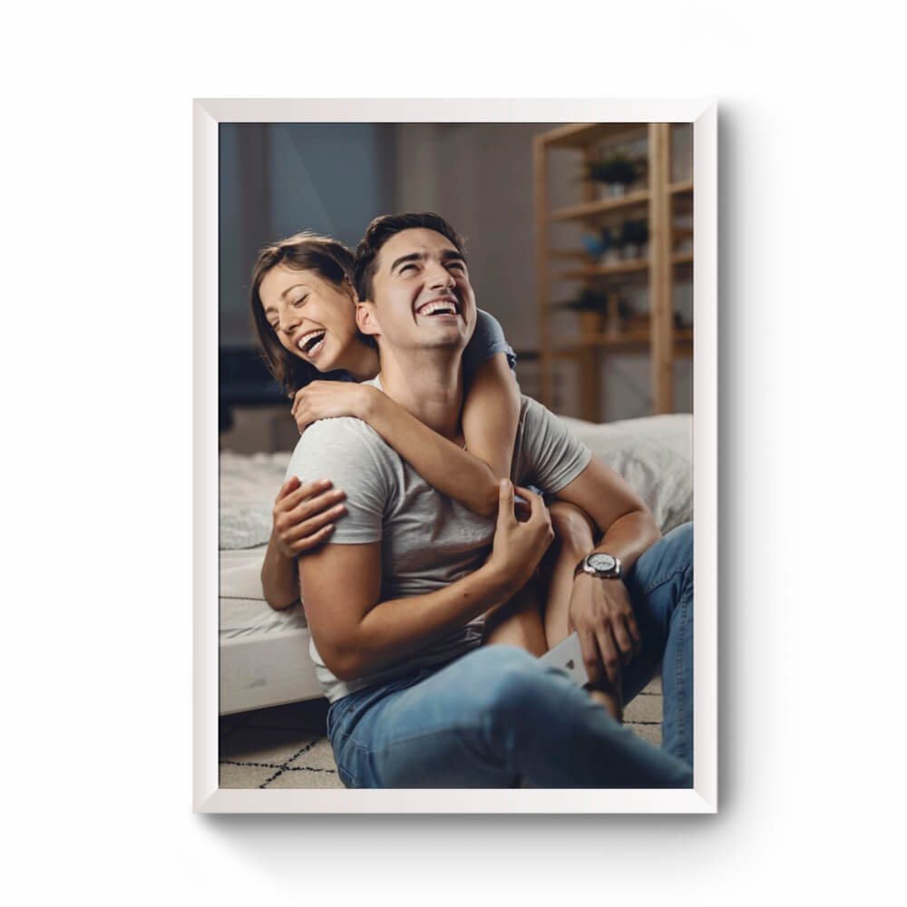 Moldura Com Acetato Madeira Maciça Envelopada Branca E Folha Couche 150g (180x240mm)