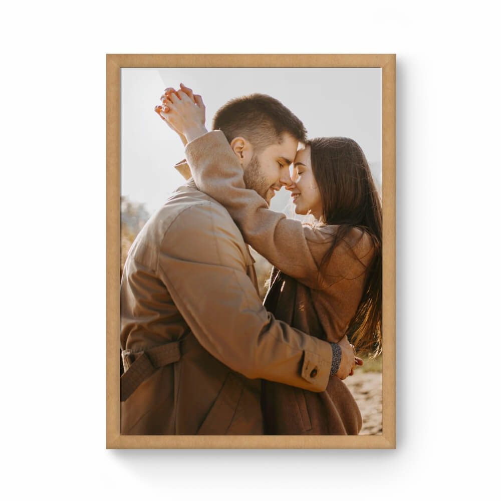 Moldura Com Acetato Madeira Maciça Envelopada Carvalho E Folha Couche 150g (180x240mm)