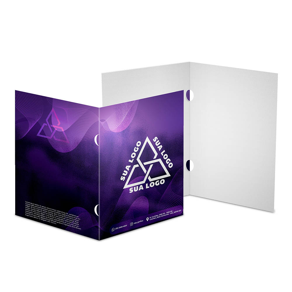 Pastas Couchê 250g Orelha Laminação Brilho Frente 