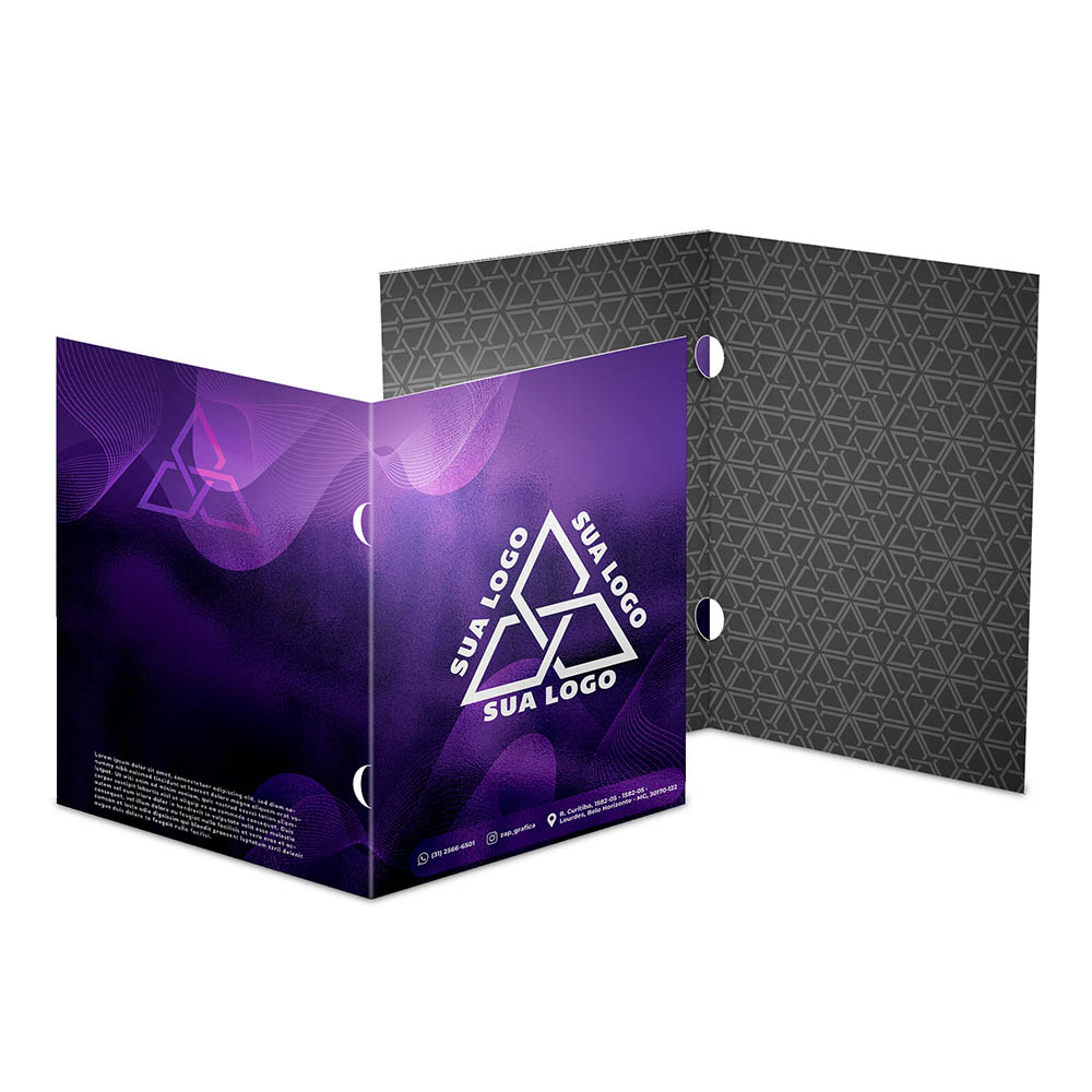 Pastas Couchê 250g Orelha Laminação Brilho Frente 