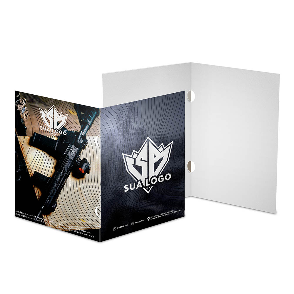 Pastas Couchê 250g Orelha Laminação Brilho Frente 