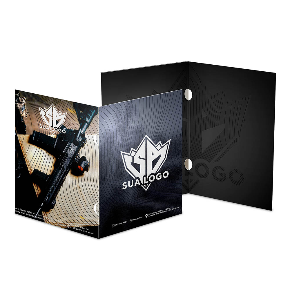 Pastas Couchê 250g Orelha Laminação Brilho Frente 