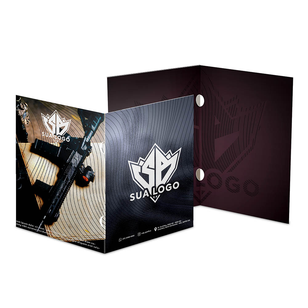 Pastas Couchê 250g Orelha Laminação Brilho Frente 