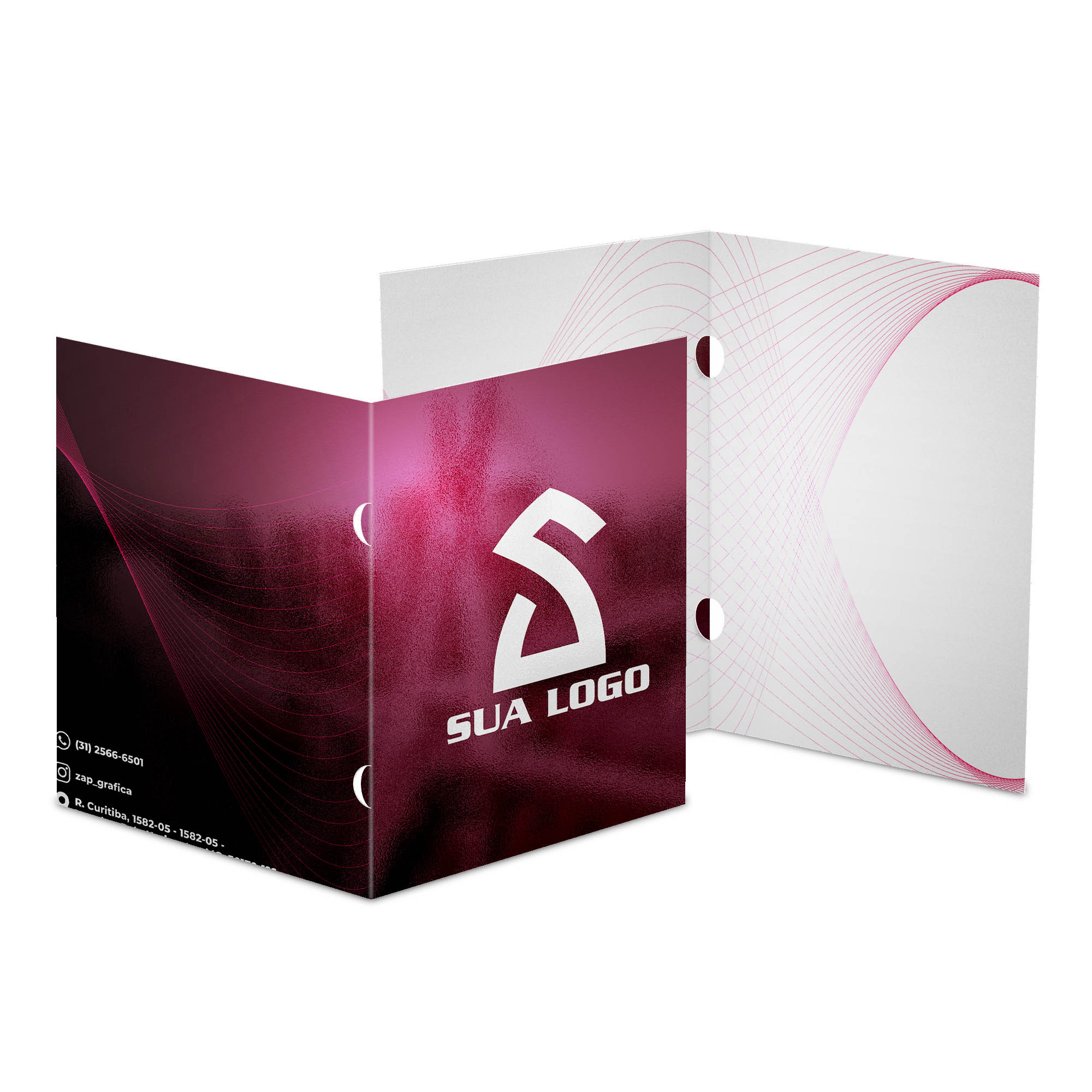 Pastas Couchê 250g Orelha Laminação Brilho Frente 