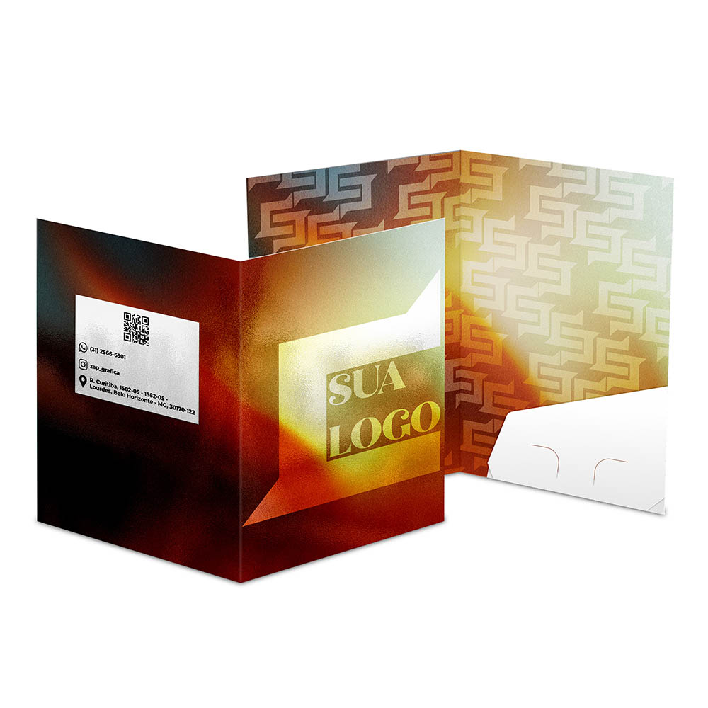 Pastas Couchê 300g Bolsa Colada Sem Impressão Laminação Brilho Frente 