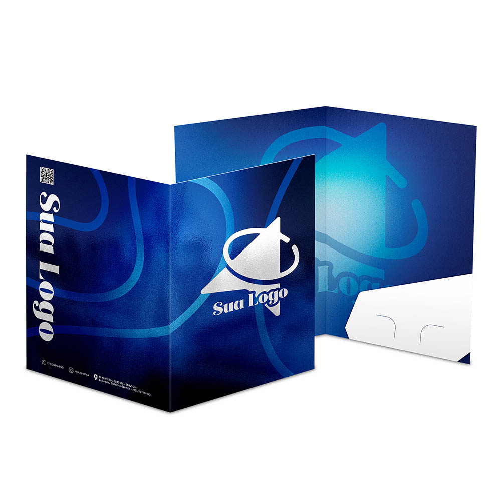 Pastas Couchê 300g Bolsa Colada Sem Impressão Laminação Brilho Frente 