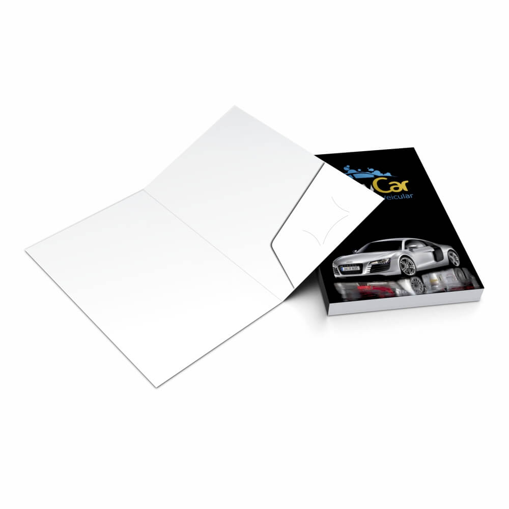 Pastas Couchê 250g Bolsa Colada Sem Impressão Laminação Fosca Frente