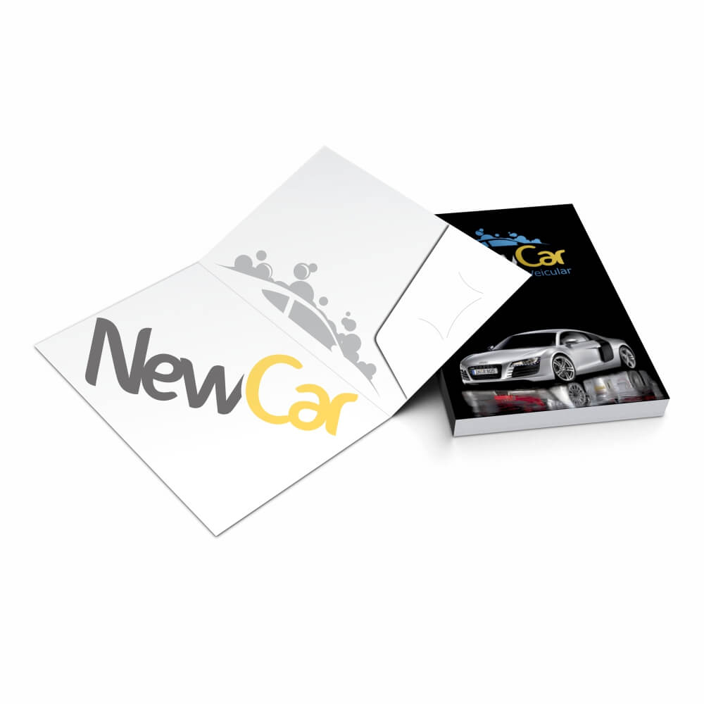 Pastas Couchê 250g Bolsa Colada Sem Impressão Laminação Fosca Frente