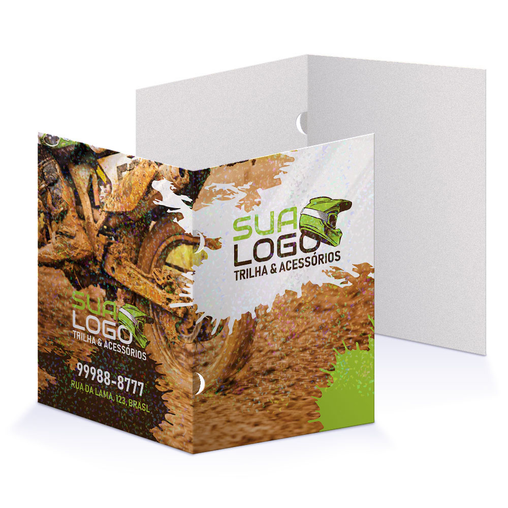 Pastas Supremo 255g Orelha Laminação Holográfica Frente