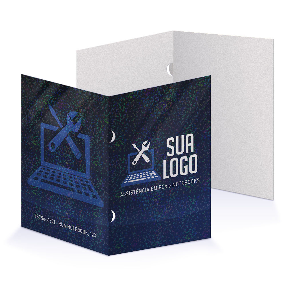 Pastas Supremo 255g Orelha Laminação Holográfica Frente