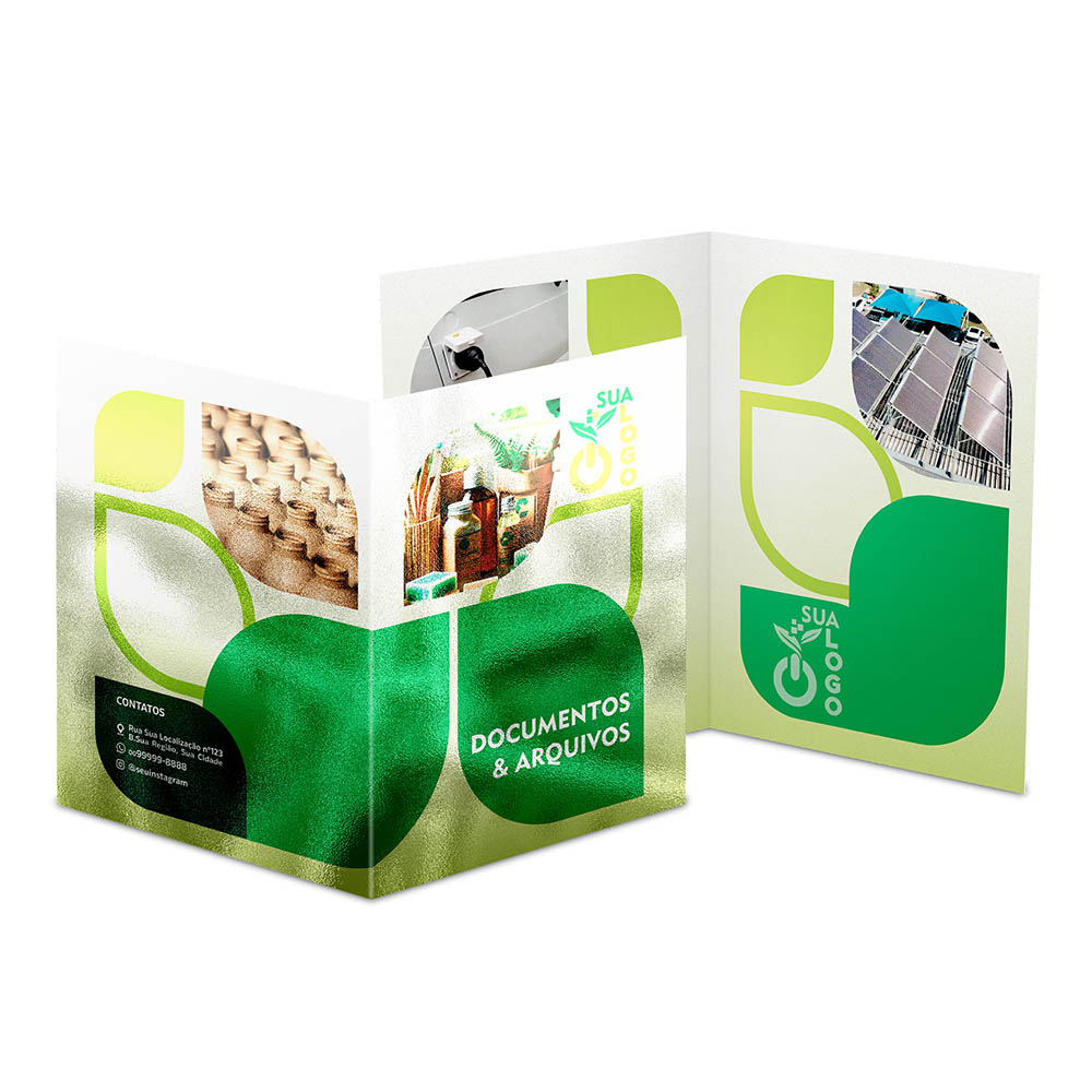 Pastas Couchê 300g Vinco Laminação Brilho Frente 