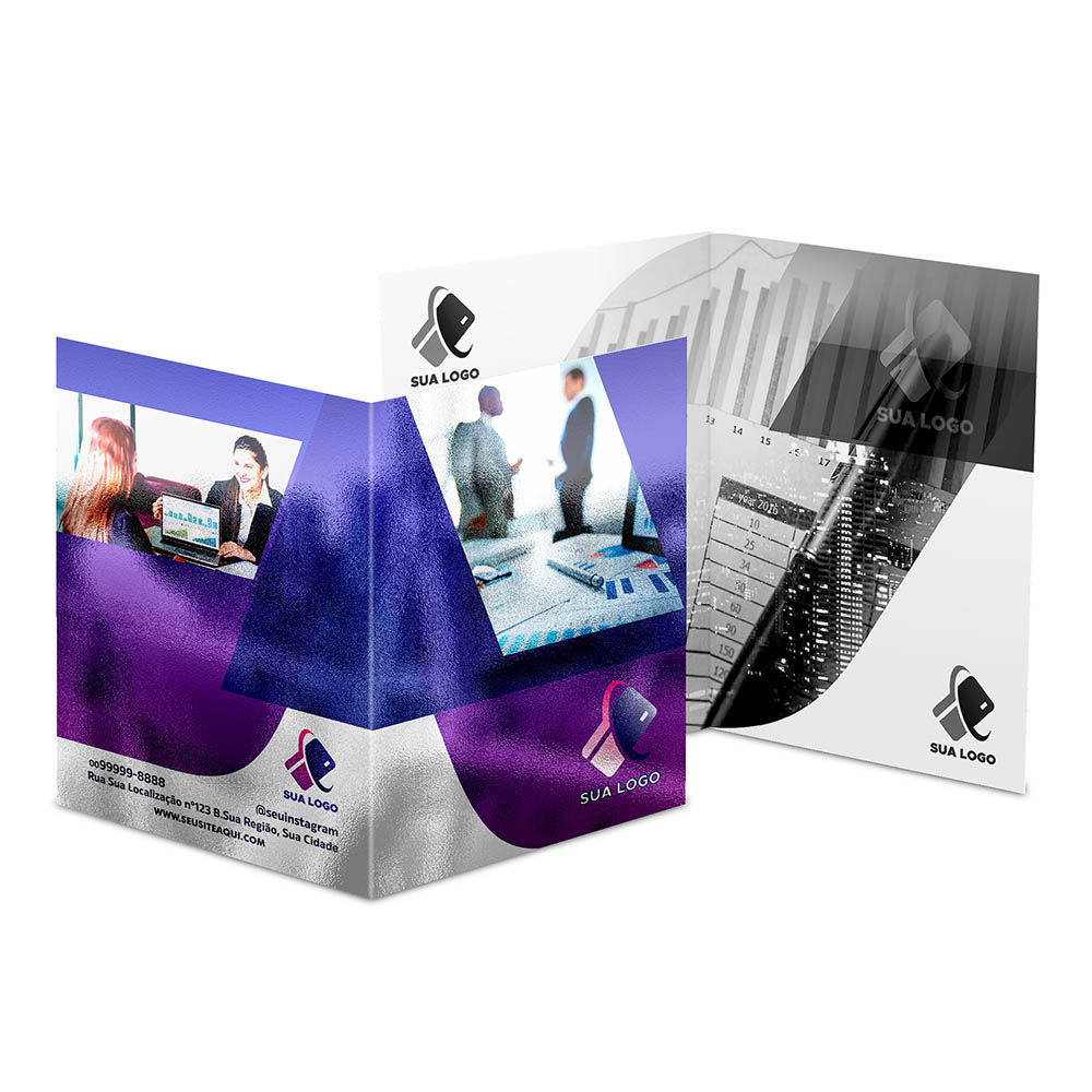 Pastas Couchê 300g Vinco Laminação Brilho Frente 