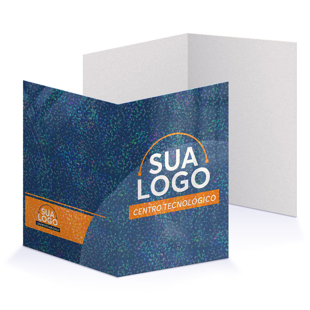 Pastas Supremo 255g Vinco Laminação Holográfica Frente