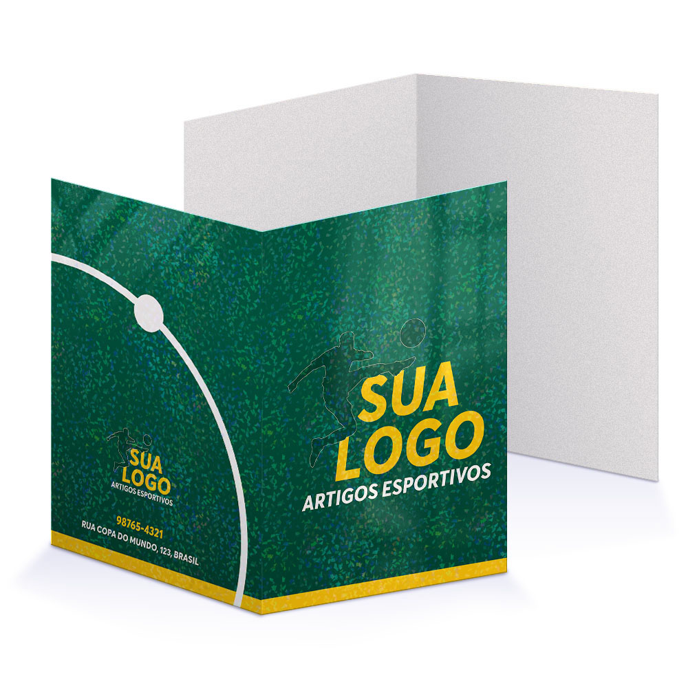 Pastas Supremo 255g Vinco Laminação Holográfica Frente