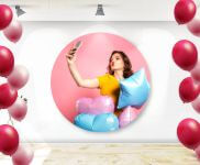 Painel De Festa Elastano Redondo Com Elástico Para Painel (1000x1000mm)