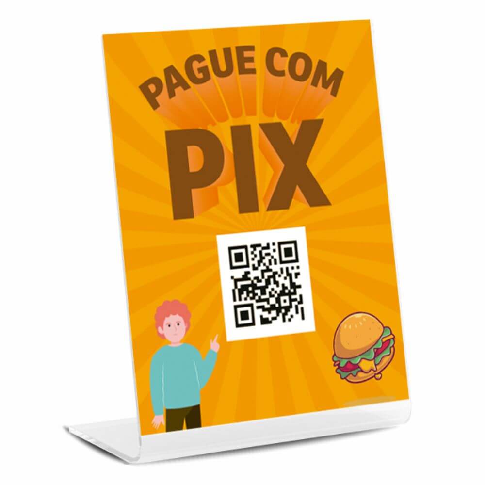 Placa De Qr Code Pix Impressão Uv Acrílico Transparente 3mm