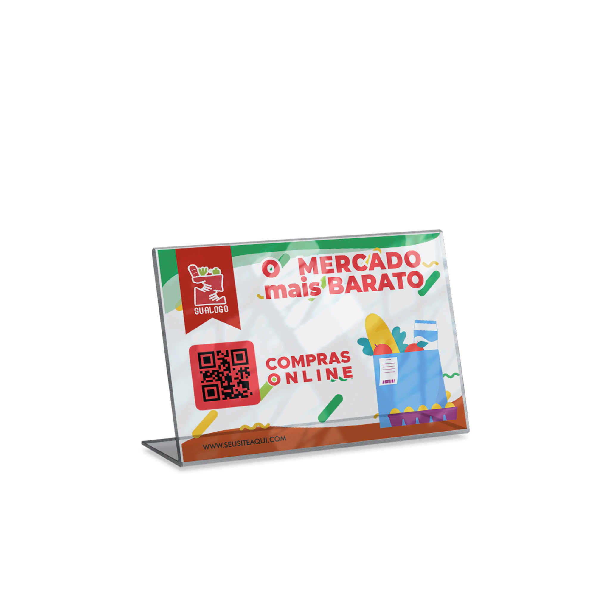 Placa De Qr Code Pix Impressão Uv Acrílico Transparente 3mm (210x150mm)