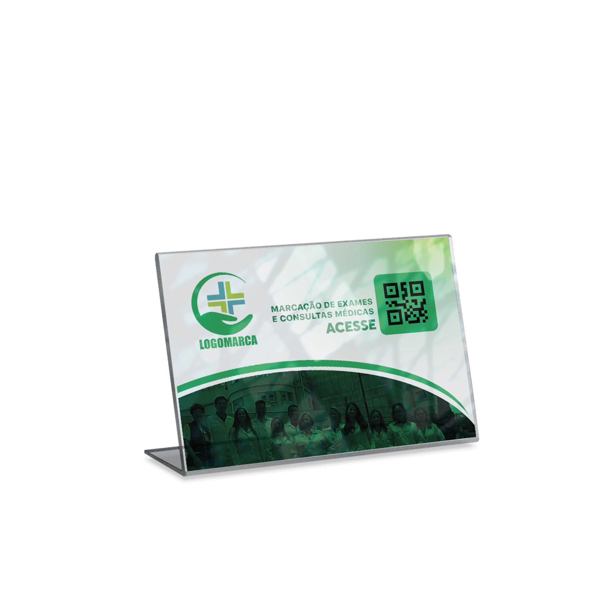 Placa De Qr Code Pix Impressão Uv Acrílico Transparente 3mm (210x150mm)