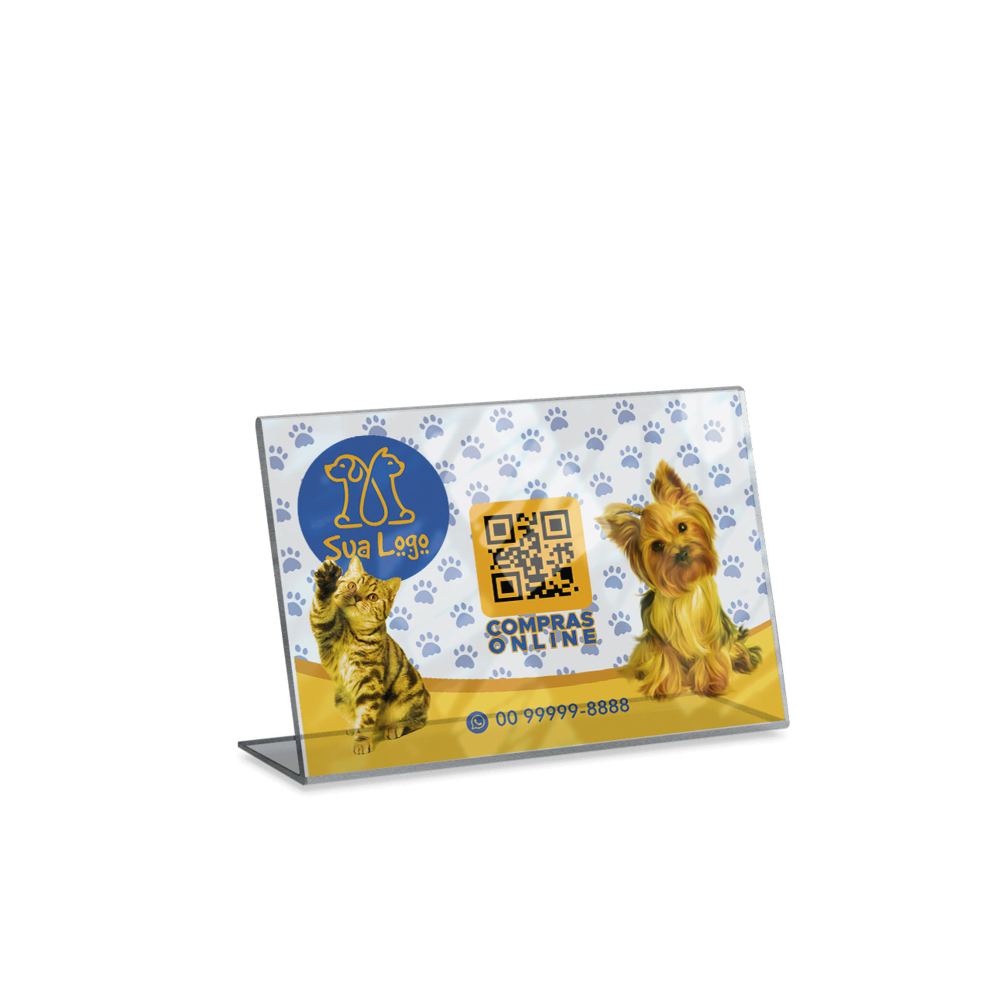 Placa De Qr Code Pix Impressão Uv Acrílico Transparente 3mm (210x150mm)