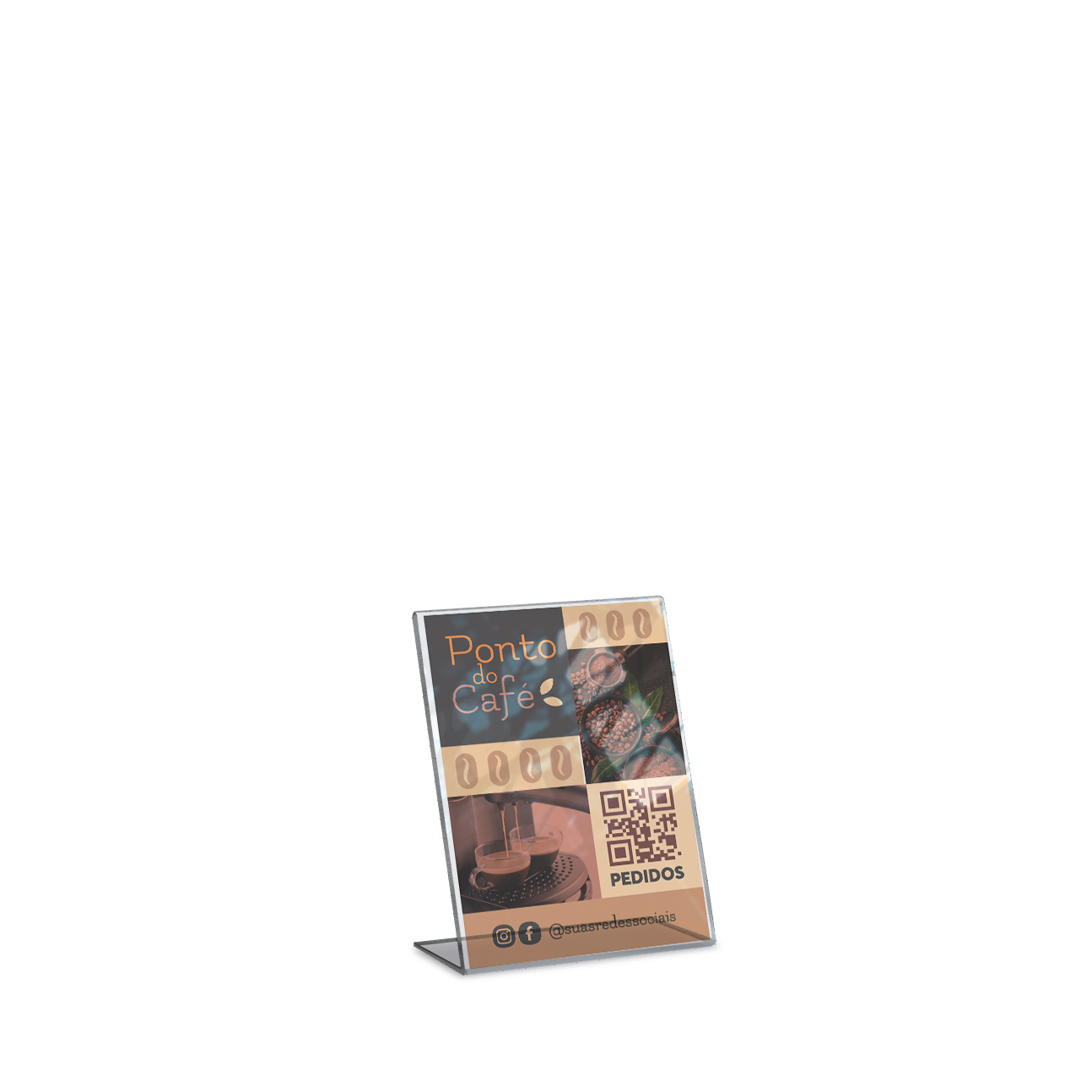 Placa De Qr Code Pix Impressão Uv Acrílico Transparente 3mm (100x150mm)