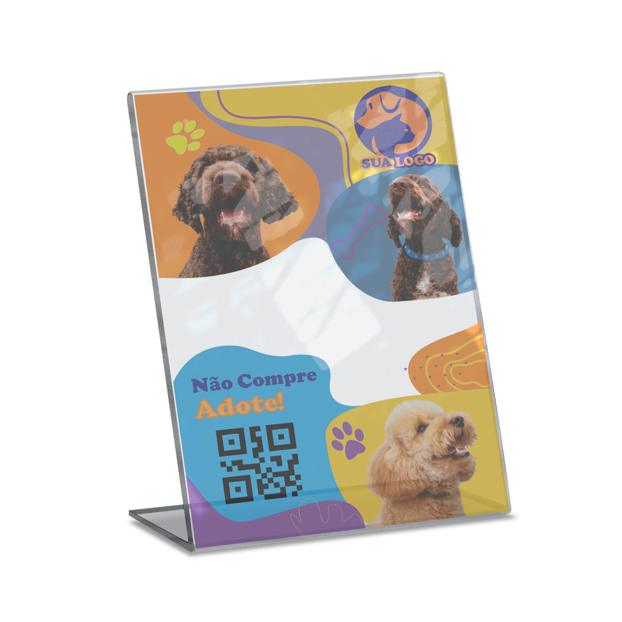 Placa De Qr Code Pix Impressão Uv Acrílico Transparente 3mm (210x300mm)