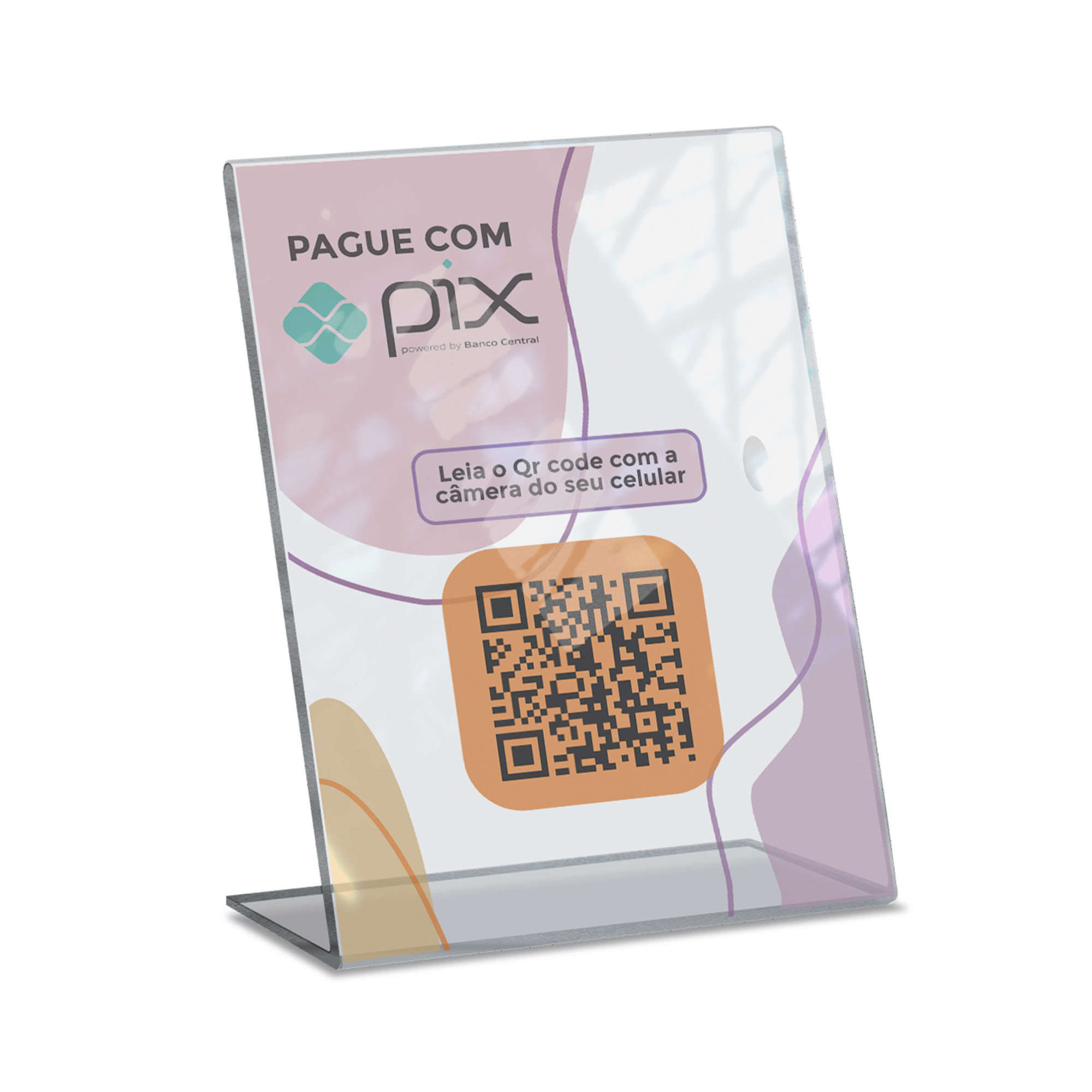 Placa De Qr Code Pix Impressão Uv Acrílico Transparente 3mm (210x300mm)