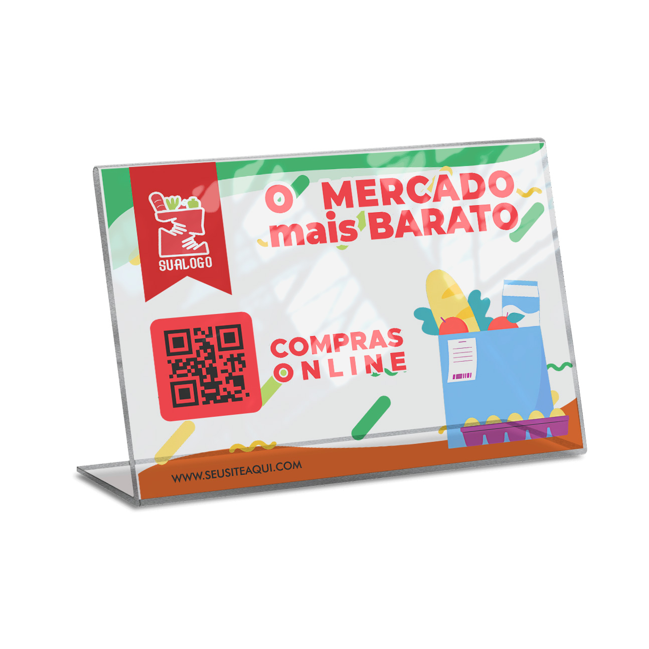 Placa De Qr Code Pix Impressão Uv Acrílico Transparente 3mm (300x210mm)