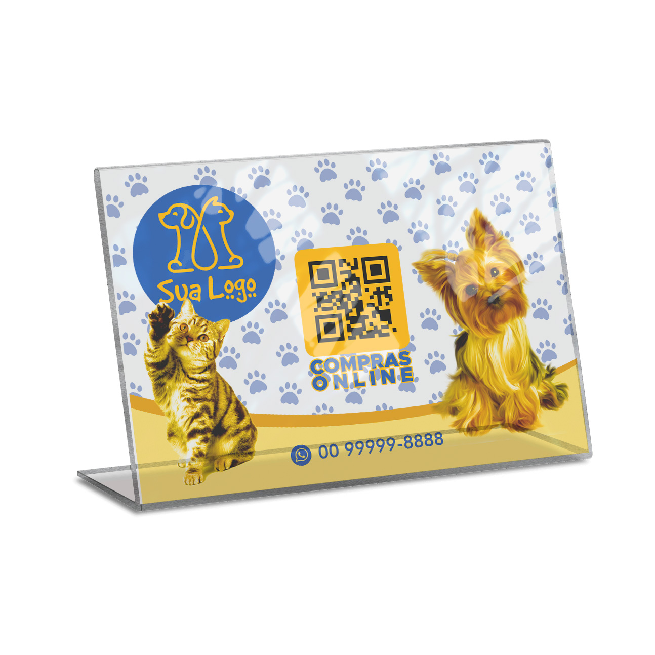 Placa De Qr Code Pix Impressão Uv Acrílico Transparente 3mm (300x210mm)