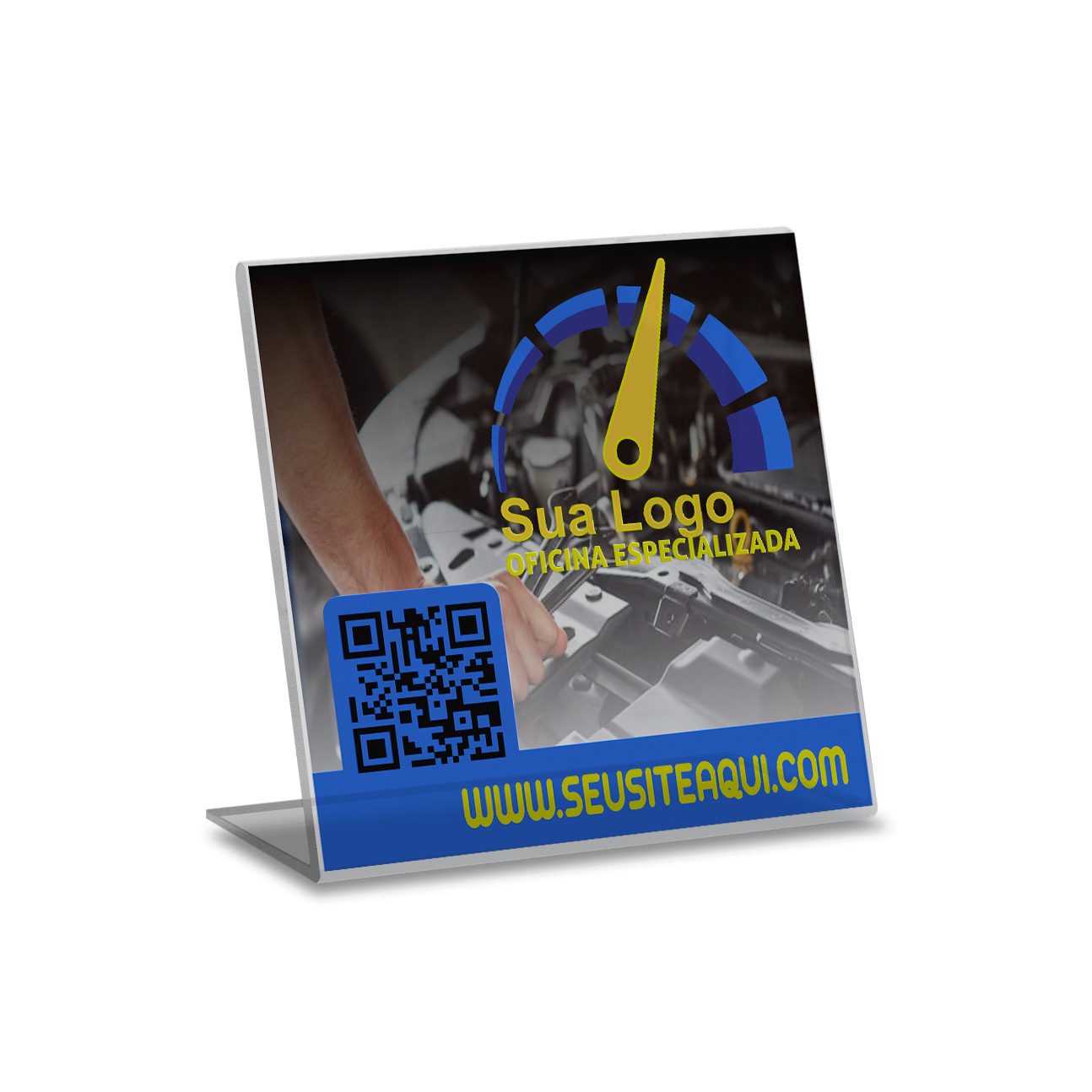 Placa De Qr Code Pix Impressão Uv Acrílico Transparente 3mm (150x150mm)