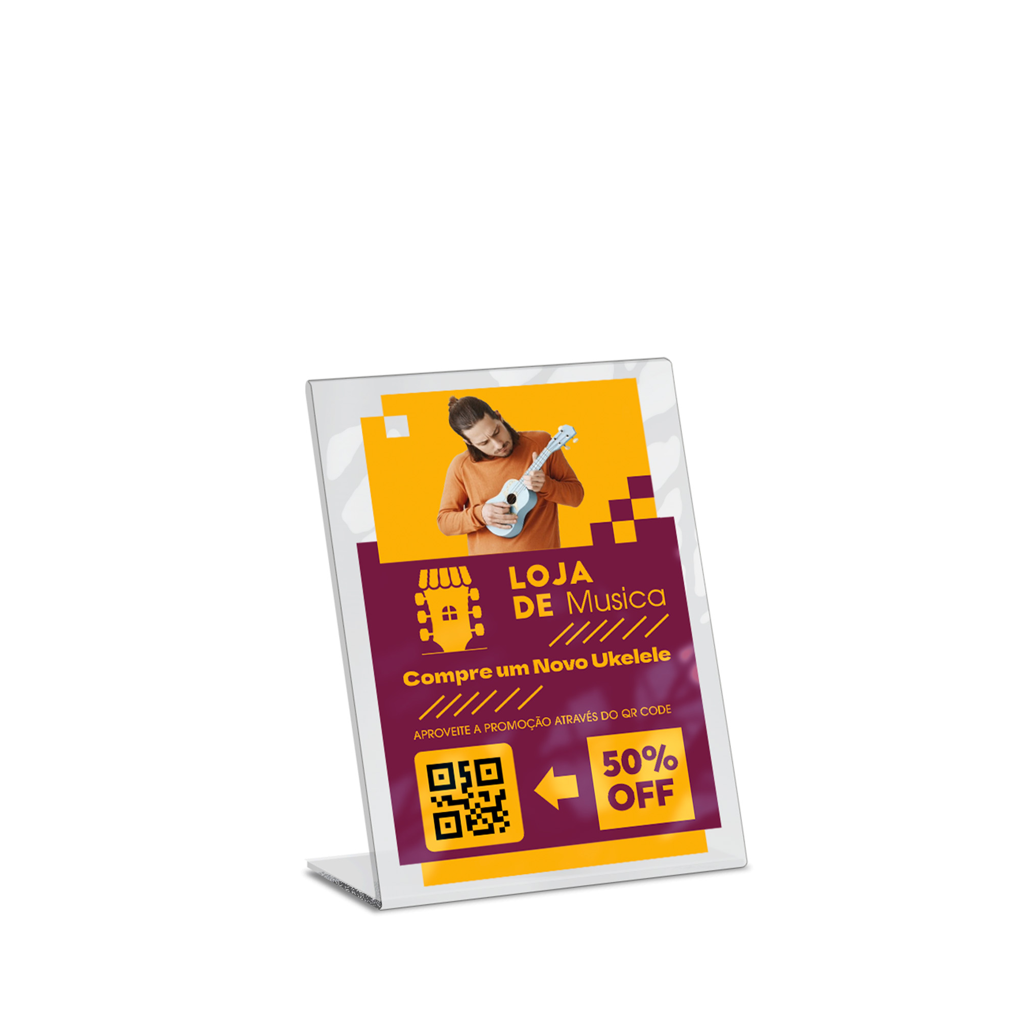 Placa De Qr Code Pix Impressão Uv Acrílico Branco 3mm (150x210mm)