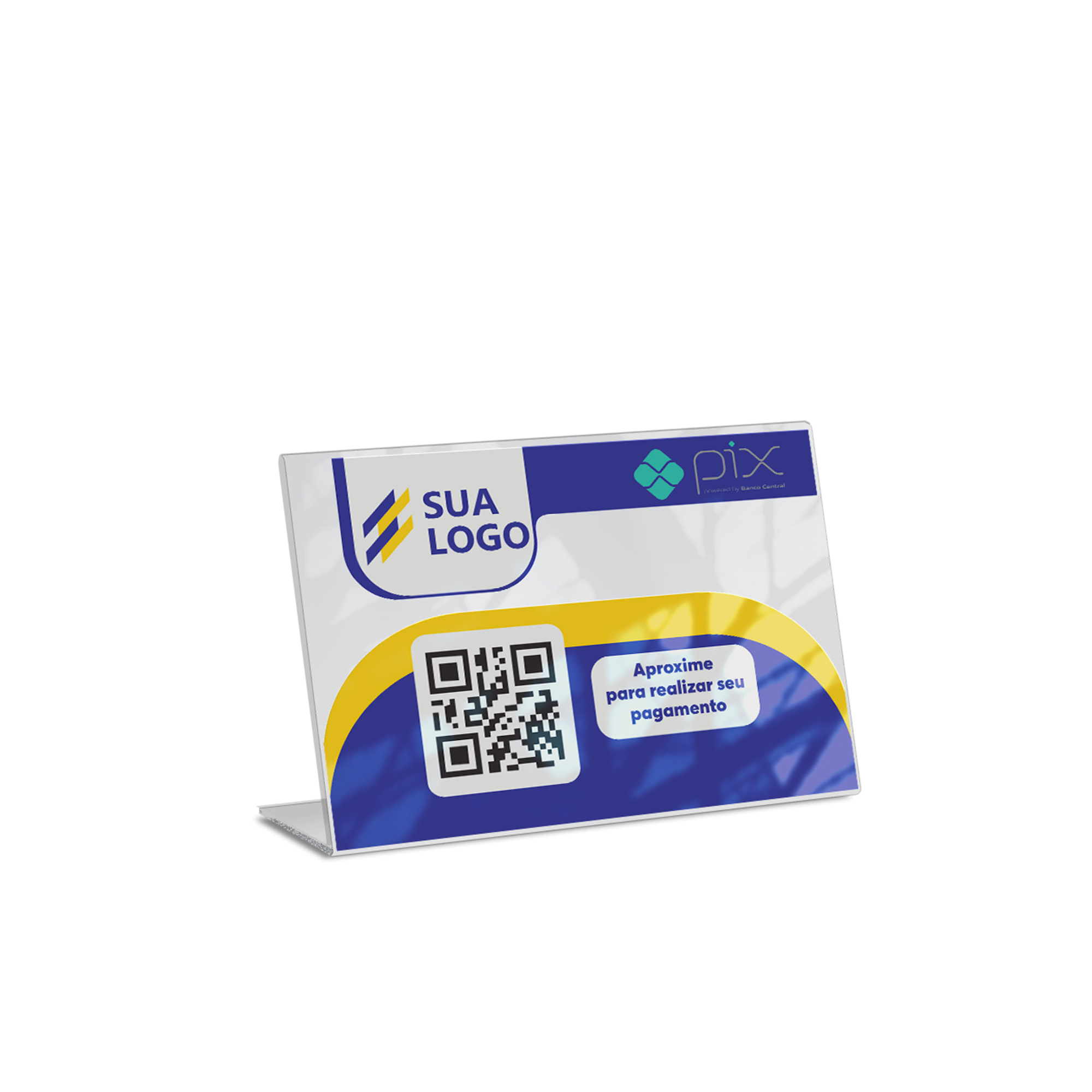 Placa De Qr Code Pix Impressão Uv Acrílico Branco 3mm (210x150mm)