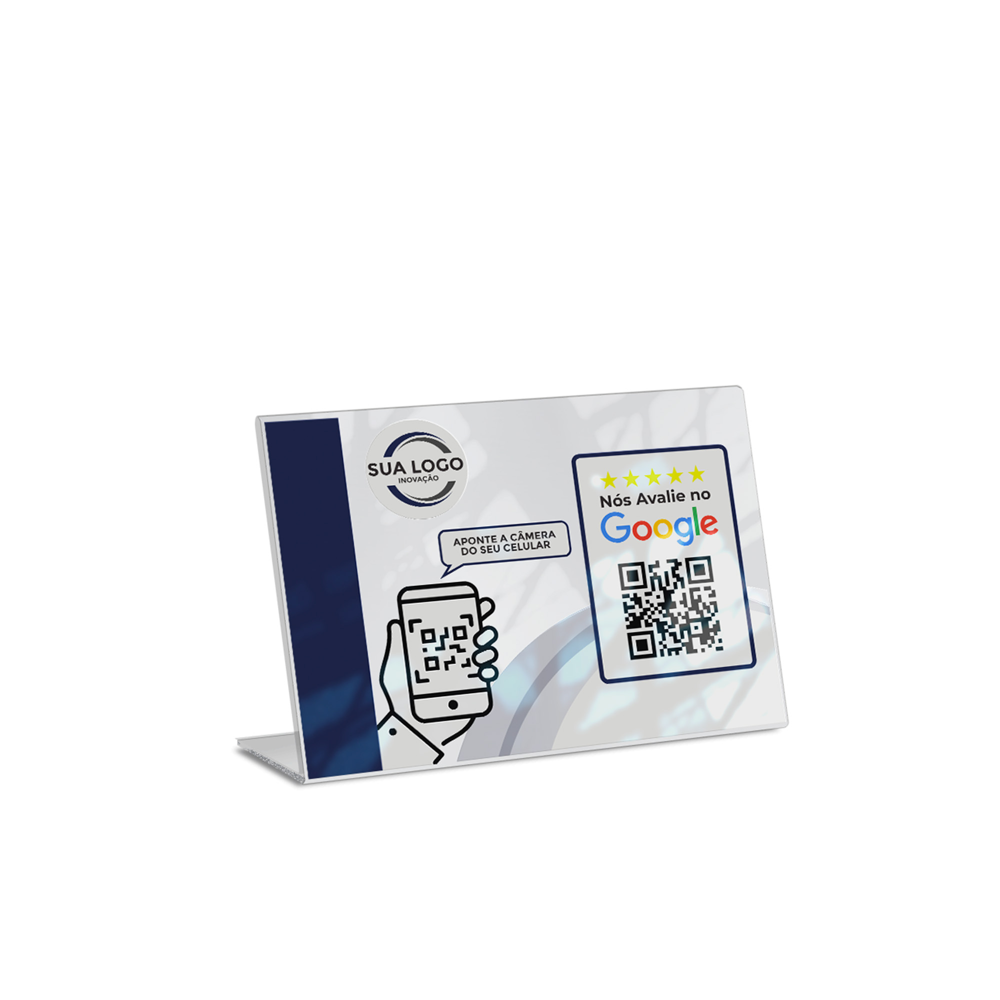 Placa De Qr Code Pix Impressão Uv Acrílico Branco 3mm (210x150mm)