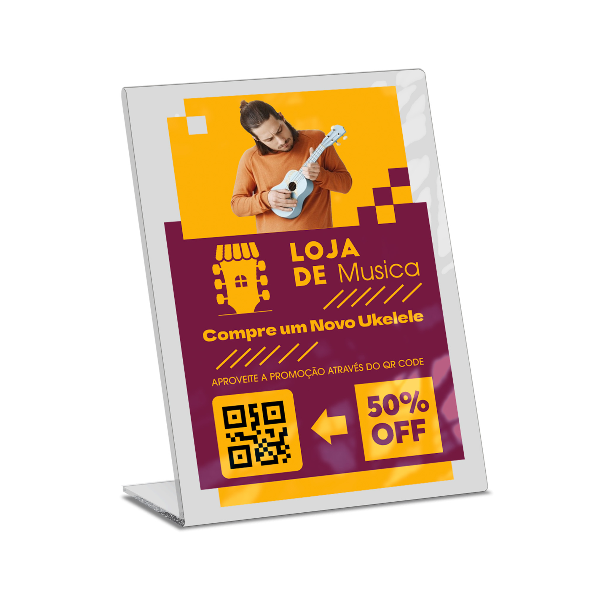 Placa De Qr Code Pix Impressão Uv Acrílico Branco 3mm (210x300mm)