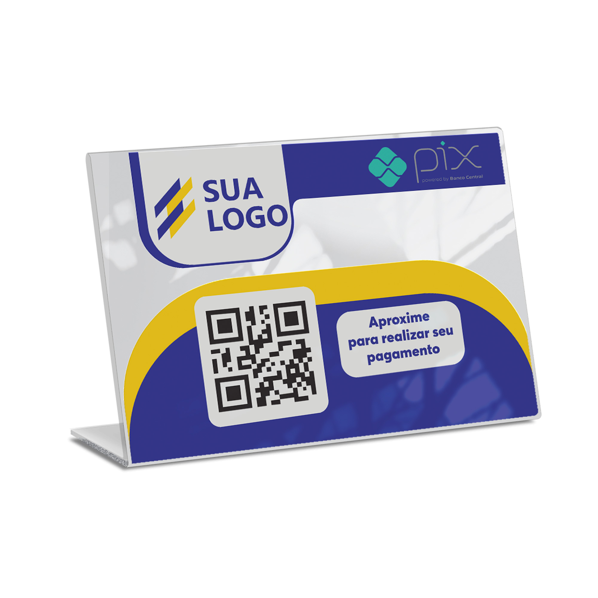 Placa De Qr Code Pix Impressão Uv Acrílico Branco 3mm (300x210mm)