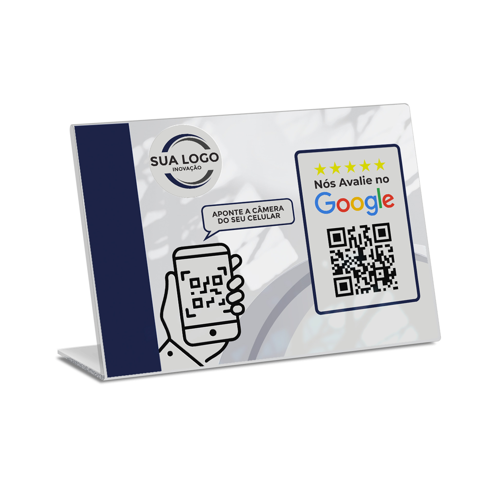 Placa De Qr Code Pix Impressão Uv Acrílico Branco 3mm (300x210mm)