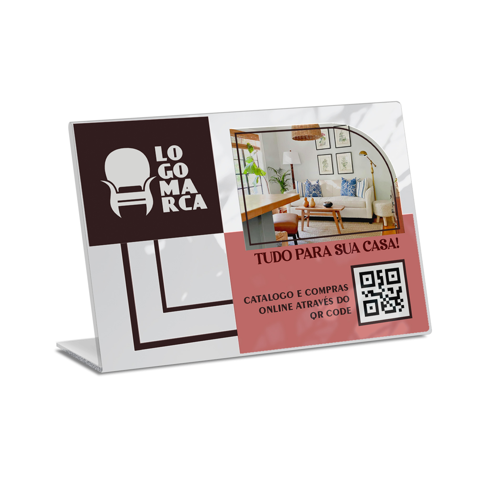Placa De Qr Code Pix Impressão Uv Acrílico Branco 3mm (300x210mm)