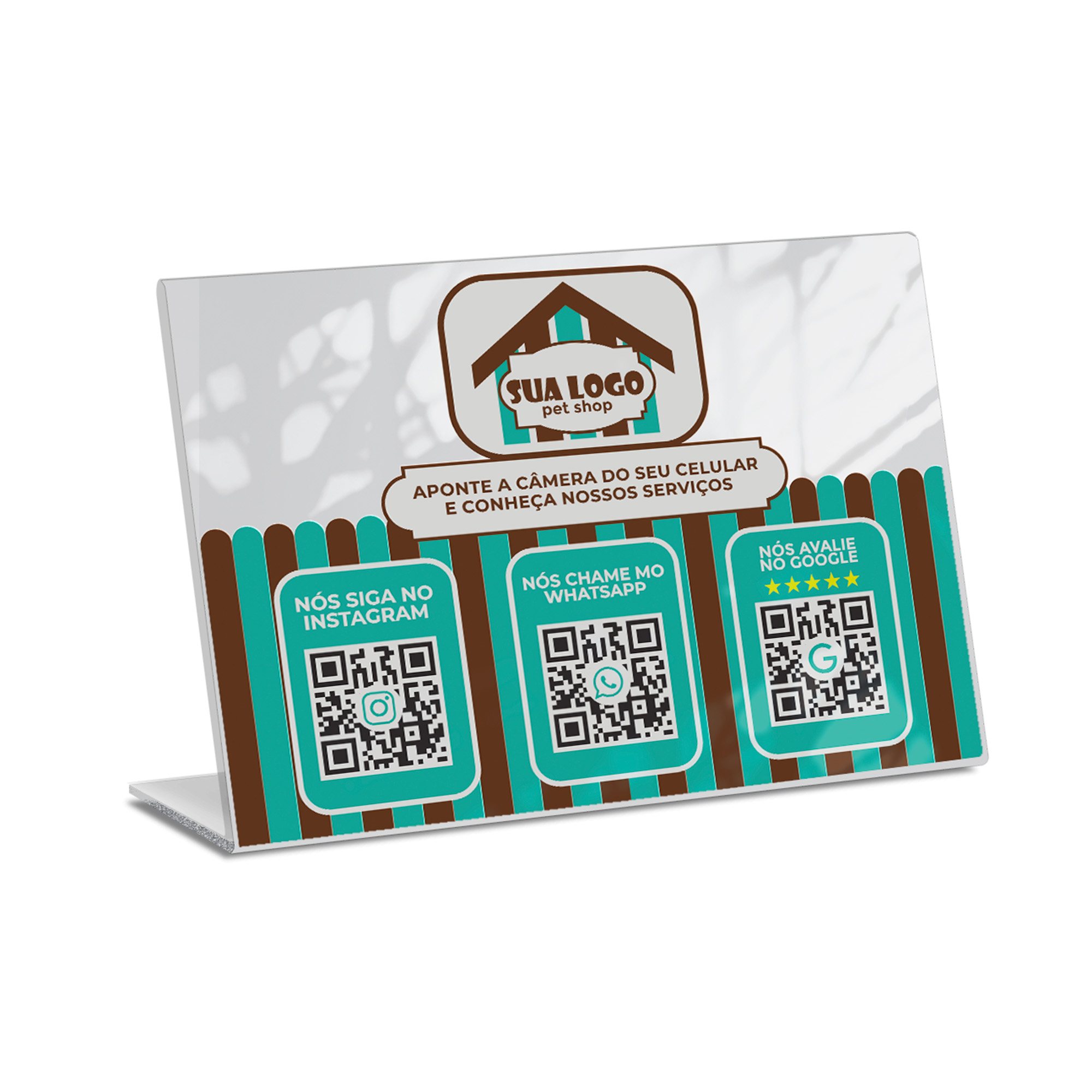 Placa De Qr Code Pix Impressão Uv Acrílico Branco 3mm (300x210mm)