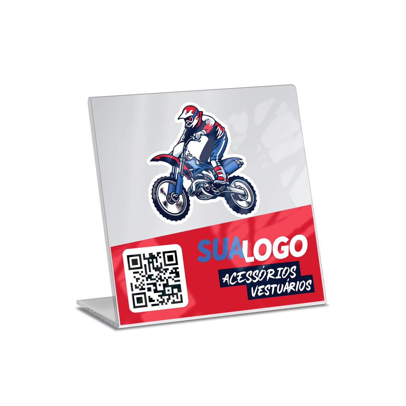 Placa De Qr Code Pix Impressão Uv Acrílico Branco 3mm (150x150mm)