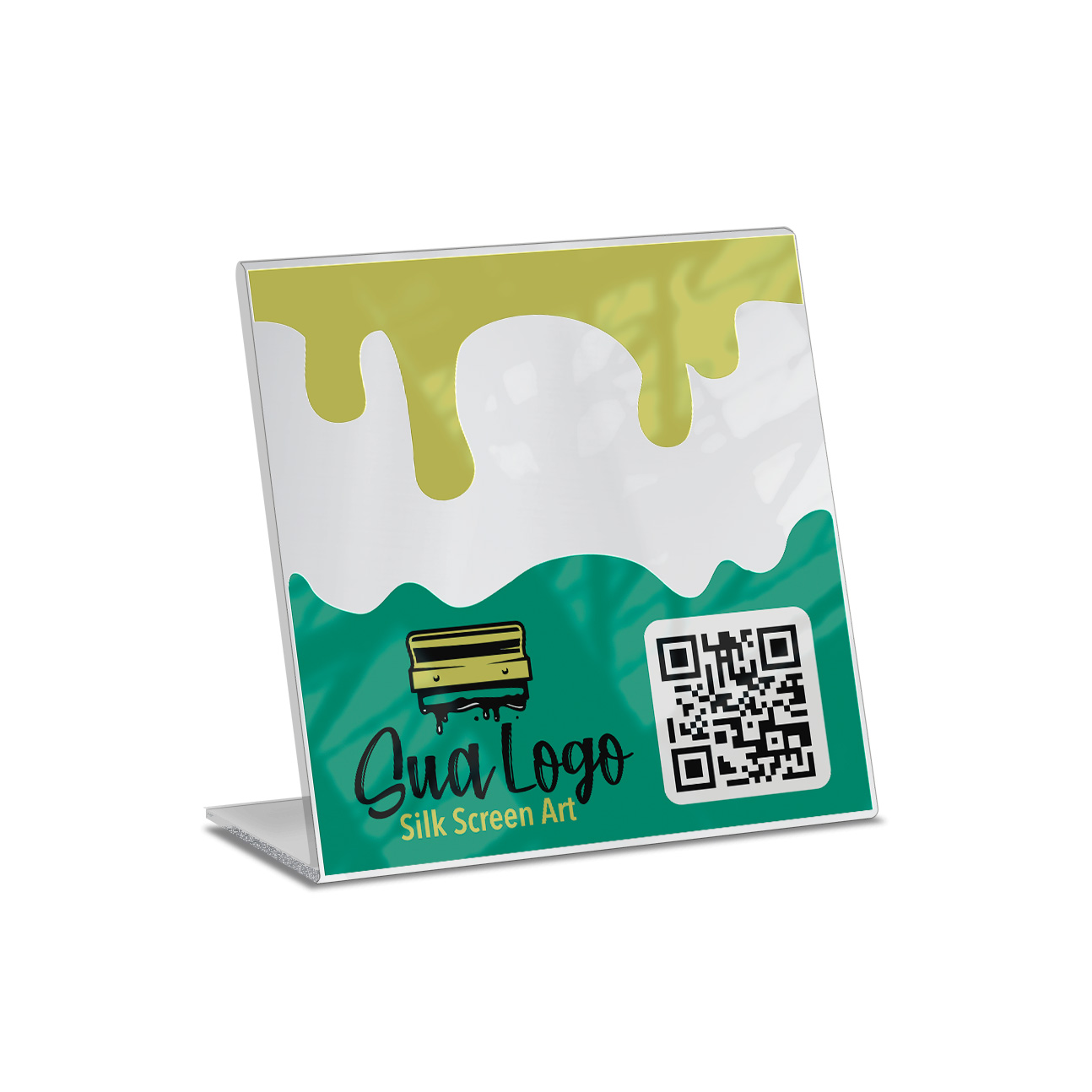 Placa De Qr Code Pix Impressão Uv Acrílico Branco 3mm (150x150mm)