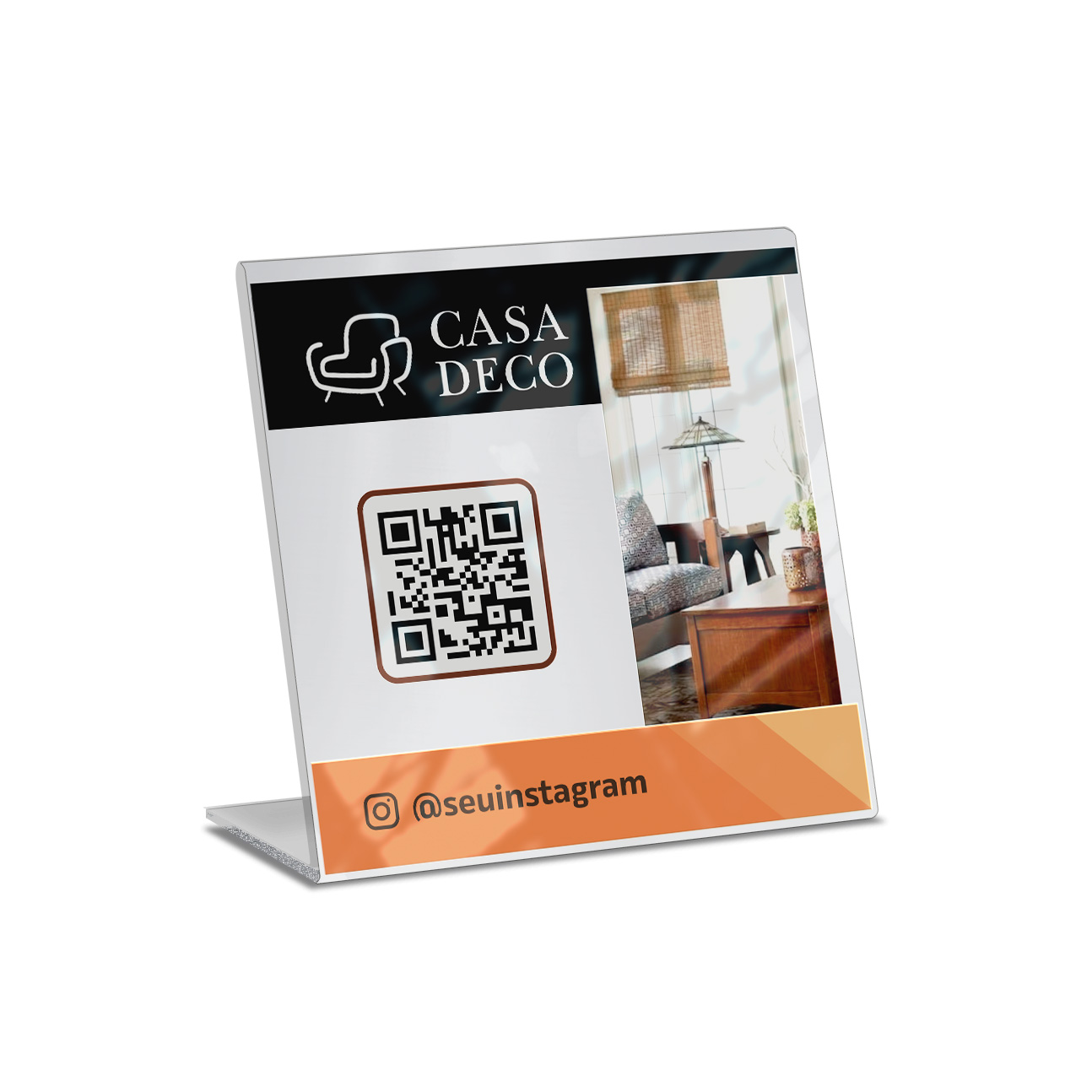 Placa De Qr Code Pix Impressão Uv Acrílico Branco 3mm (150x150mm)