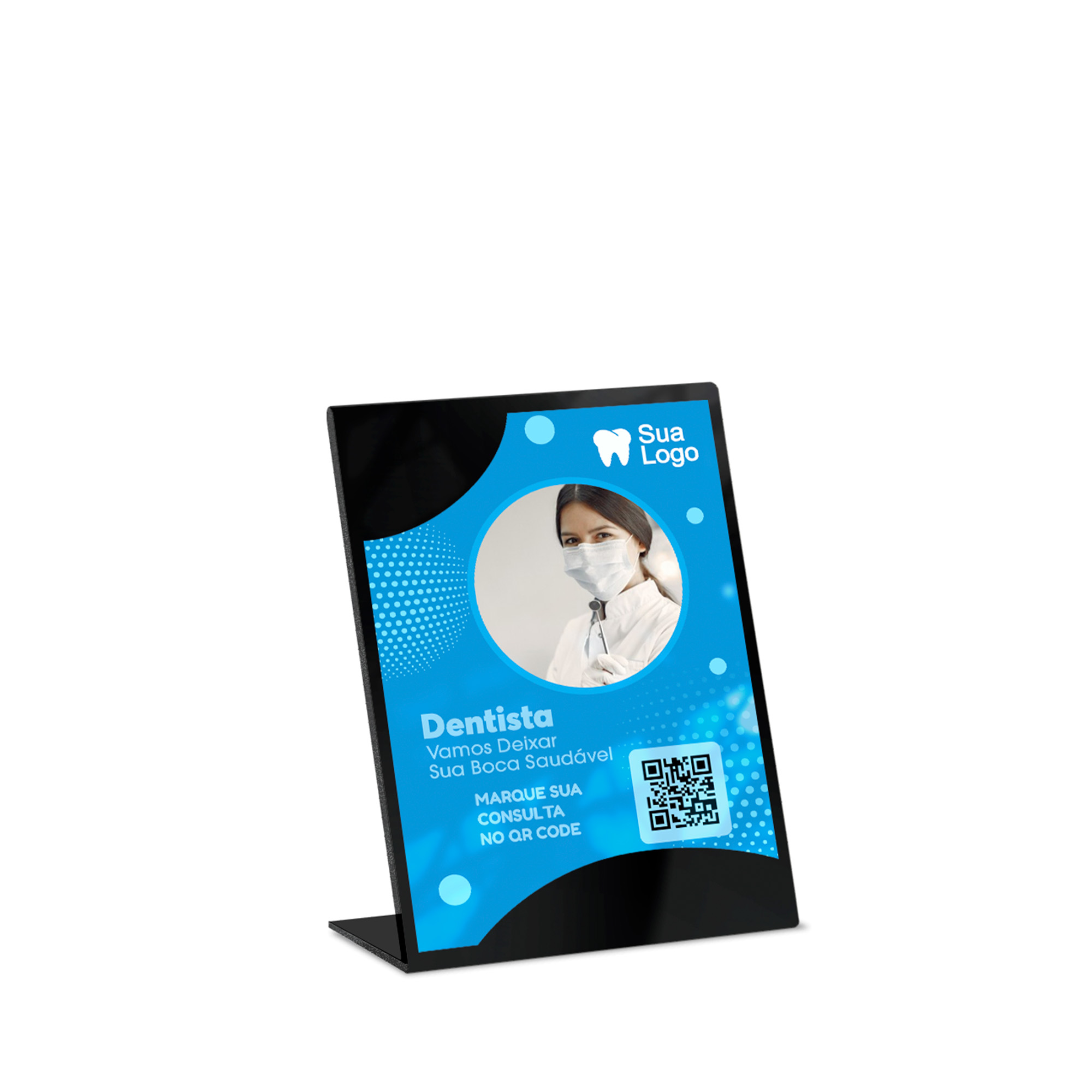 Placa De Qr Code Pix Impressão Uv Acrílico Preto 3mm (150x210mm)