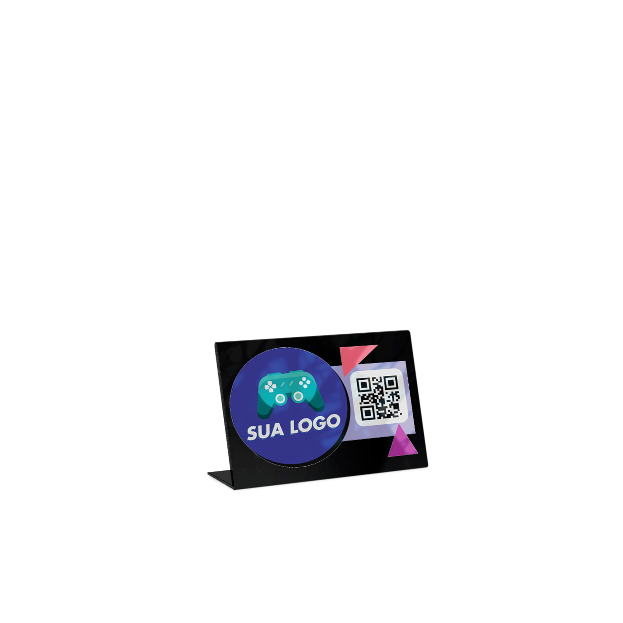 Placa De Qr Code Pix Impressão Uv Acrílico Preto 3mm (150x100mm)