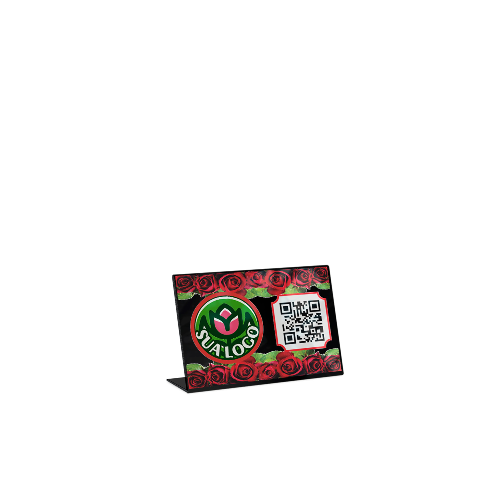 Placa De Qr Code Pix Impressão Uv Acrílico Preto 3mm (150x100mm)