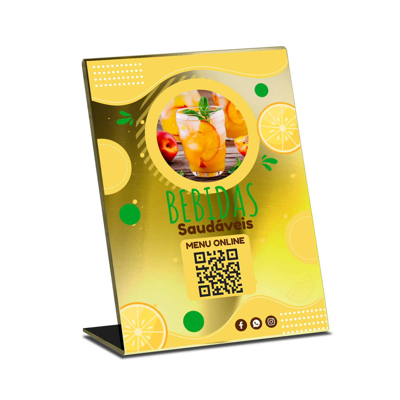 Placa De Qr Code Pix Dtf Uv Acrílico Espelhado Dourado 3mm (210x300mm)