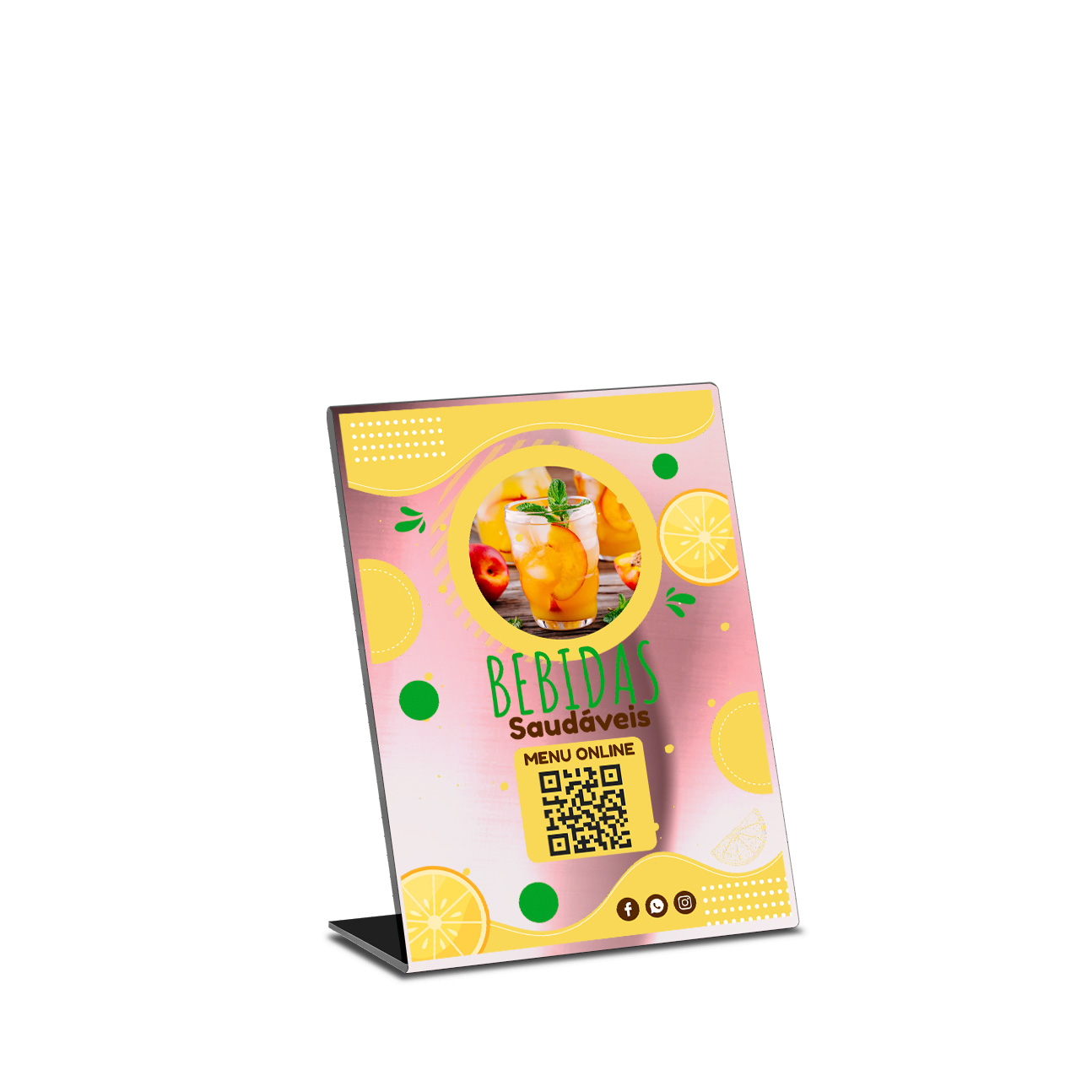 Placa De Qr Code Pix Dtf Uv Acrílico Espelhado Rosé 3mm (150x210mm)