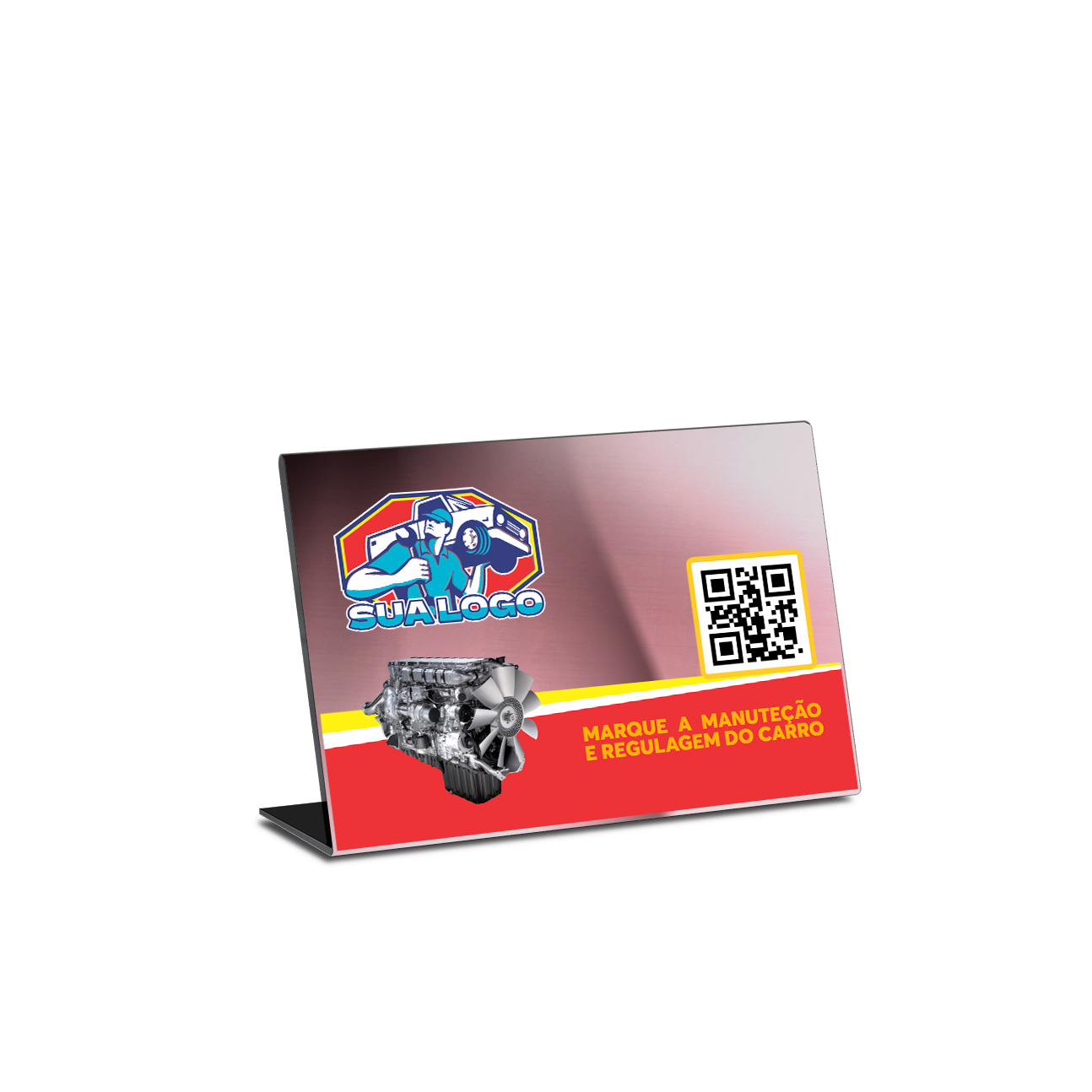 Placa De Qr Code Pix Dtf Uv Acrílico Espelhado Rosé 3mm (210x150mm)