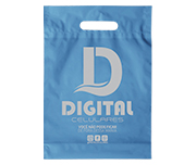 Sacolas Personalizadas Plásticas Boca Vazada 0,09 Micras Polietileno (Azul)