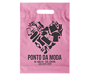 Sacolas Personalizadas Plásticas Boca Vazada 0,09 Micras Polietileno (Rosa)