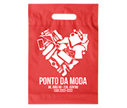 Sacolas Personalizadas Plásticas Boca Vazada 0,09 Micras Polietileno (Vermelha)