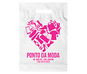 Sacolas Personalizadas Plásticas Boca Vazada 0,09 Micras Polietileno (Branca)